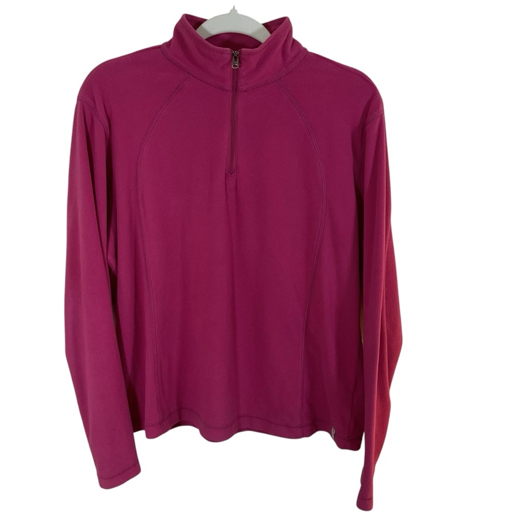 Columbia Women’s Pink 1/4 Zip Long Sleeve Fleece Pullover.  Size XL